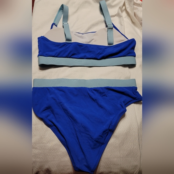 BRAND NEW ATHLETIC SPORTS BRA HIGH WAISTED RIBBED PADDED SWIM BATHING VOLLEYBALL - Picture 5 of 10